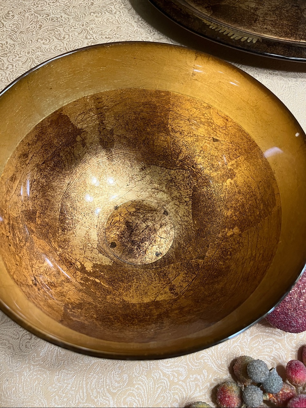 Metallic Copper-Tone Decorative Bowl - Picture 2 of 4